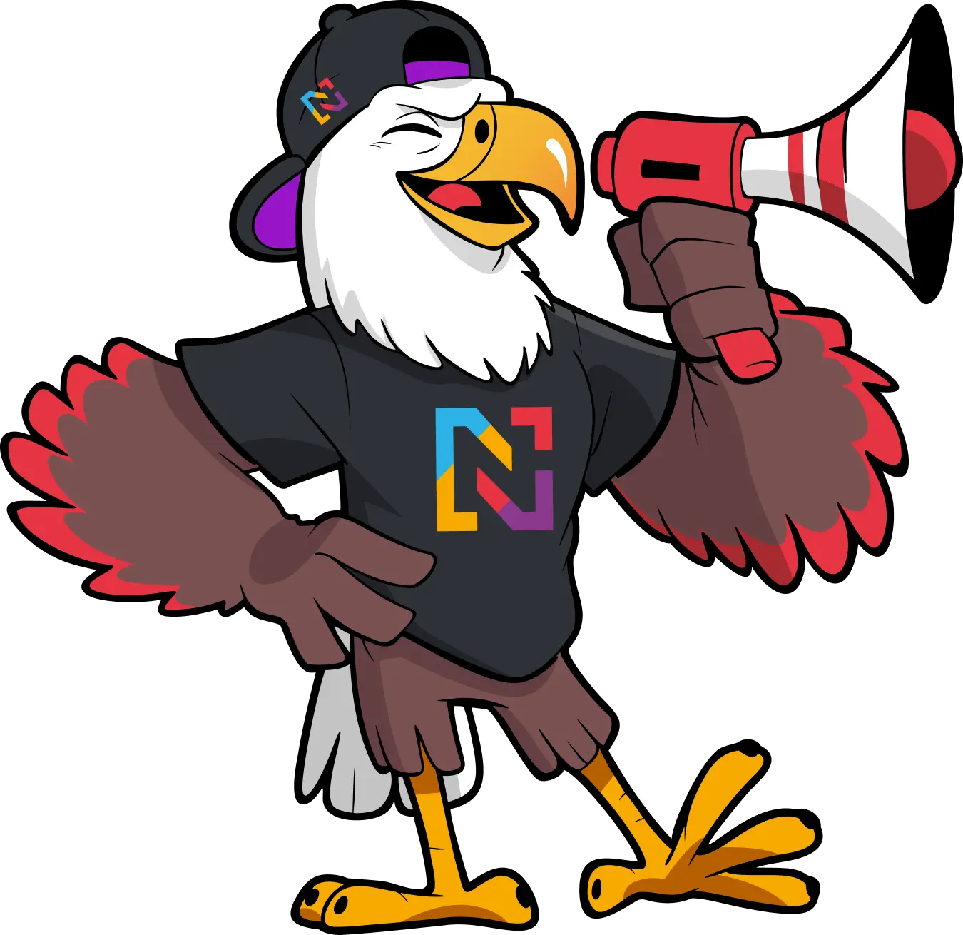 Upper 1NationUp Mascot with a Megaphone